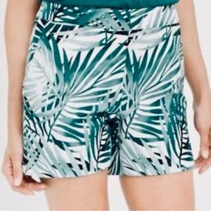 White House Black Market Palm Print Coastal Stretch Shorts Sz 6